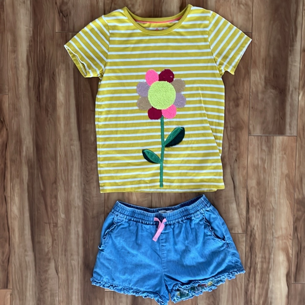 Mini Boden Girl’s Sequin Tee and Shorts set